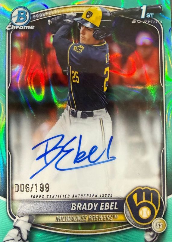 2025 Bowman Draft #CPA-BE Chrome Prospect Auto - Aqua Lava Refractor /199 (1st)