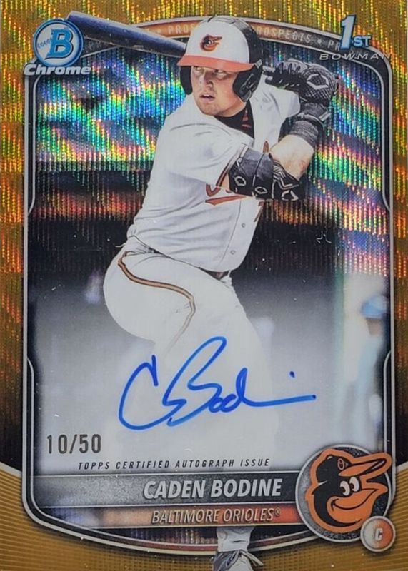2025 Bowman Draft #CPA-CB Chrome Prospect Auto - Gold Wave Refractor /50 (1st)