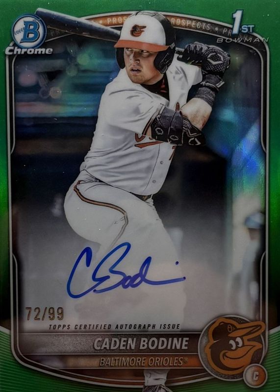 2025 Bowman Draft #CPA-CB Chrome Prospect Auto - Green Refractor /99 (1st)