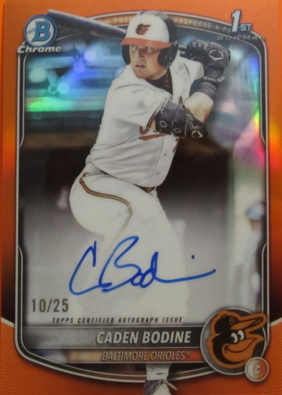 2025 Bowman Draft #CPA-CB Chrome Prospect Auto - Orange Refractor /25 (1st)