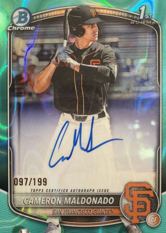 2025 Bowman Draft #CPA-CMA Chrome Prospect Auto - Aqua Lava Refractor /199 (1st)