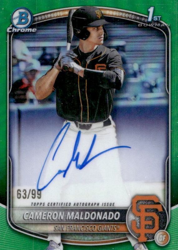 2025 Bowman Draft #CPA-CMA Chrome Prospect Auto - Green Refractor /99 (1st)