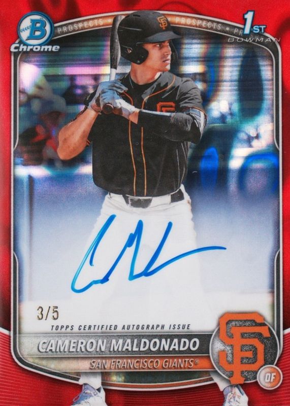 2025 Bowman Draft #CPA-CMA Chrome Prospect Auto - Red Lava Refractor /5 (1st)