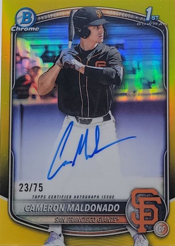 2025 Bowman Draft #CPA-CMA Chrome Prospect Auto - Yellow Refractor /75 (1st)