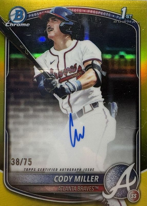 2025 Bowman Draft #CPA-CM Chrome Prospect Auto - Yellow Refractor /75 (1st)