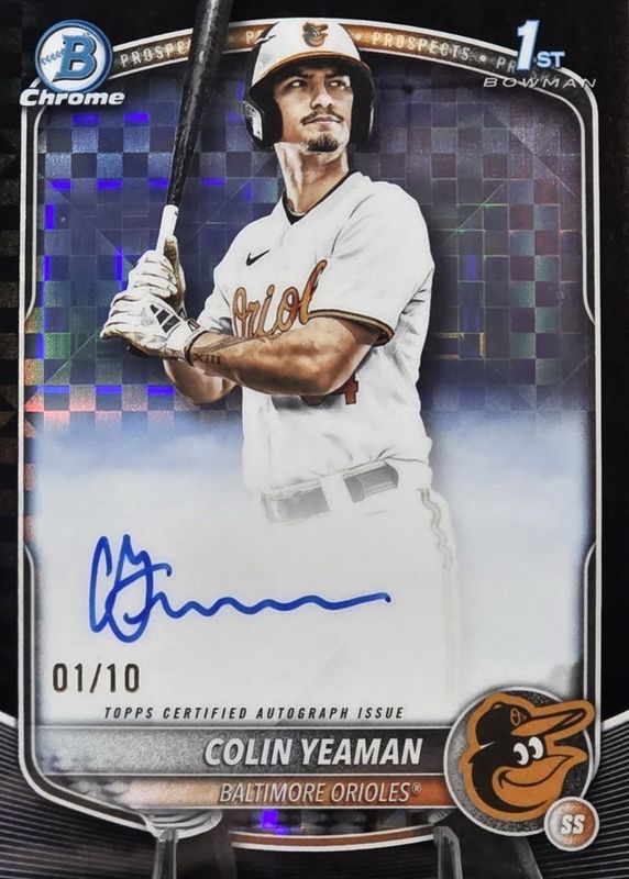 2025 Bowman Draft #CPA-CY Chrome Prospect Auto - Black X-Fractor /10 (1st)