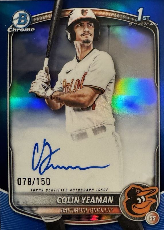 2025 Bowman Draft #CPA-CY Chrome Prospect Auto - Blue Refractor /150 (1st)