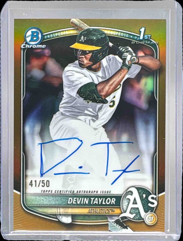 2025 Bowman Draft #CPA-DT Chrome Prospect Auto - Gold Refractor /50 (1st)