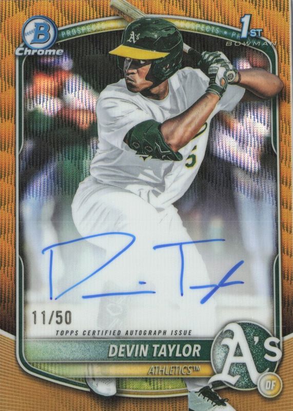 2025 Bowman Draft #CPA-DT Chrome Prospect Auto - Gold Wave Refractor /50 (1st)