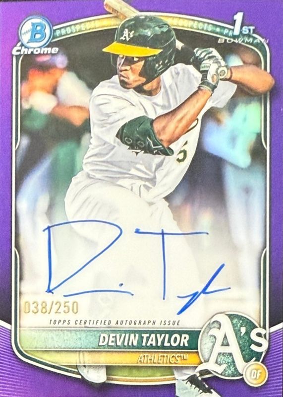 2025 Bowman Draft #CPA-DT Chrome Prospect Auto - Purple Refractor /250 (1st)