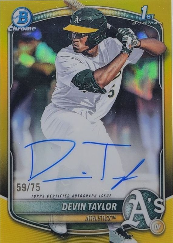 2025 Bowman Draft #CPA-DT Chrome Prospect Auto - Yellow Refractor /75 (1st)