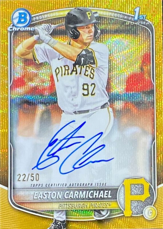2025 Bowman Draft #CPA-ECA Chrome Prospect Auto - Gold Wave Refractor /50 (1st)