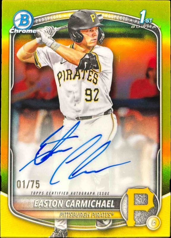 2025 Bowman Draft #CPA-ECA Chrome Prospect Auto - Yellow Refractor /75 (1st)