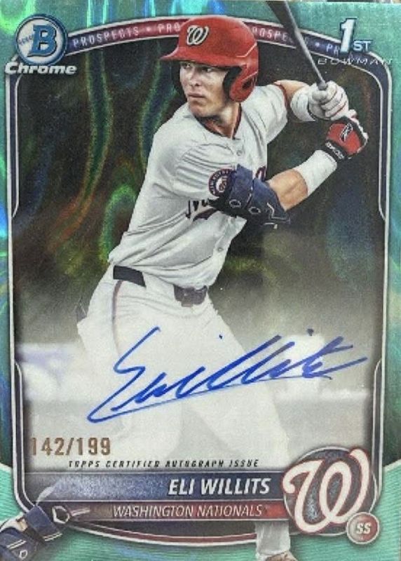 2025 Bowman Draft #CPA-EW Chrome Prospect Auto - Aqua Lava Refractor /199 (1st)