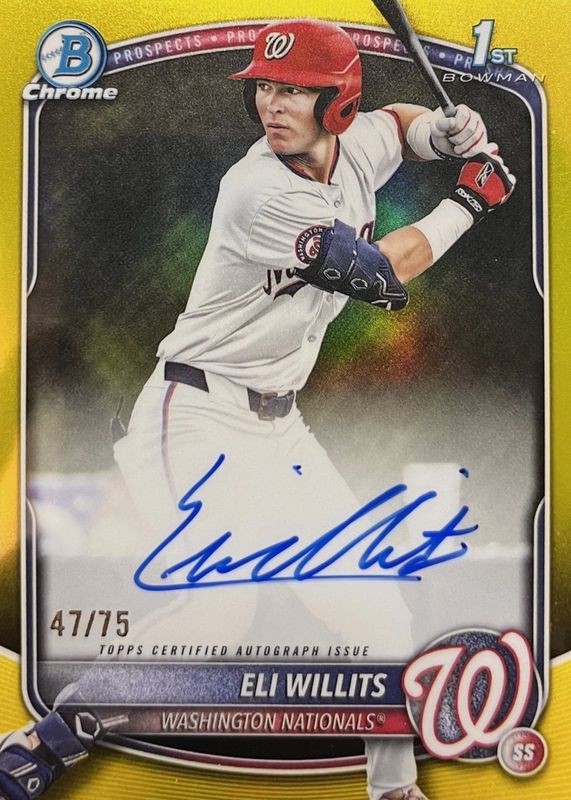 2025 Bowman Draft #CPA-EW Chrome Prospect Auto - Yellow Refractor /75 (1st)