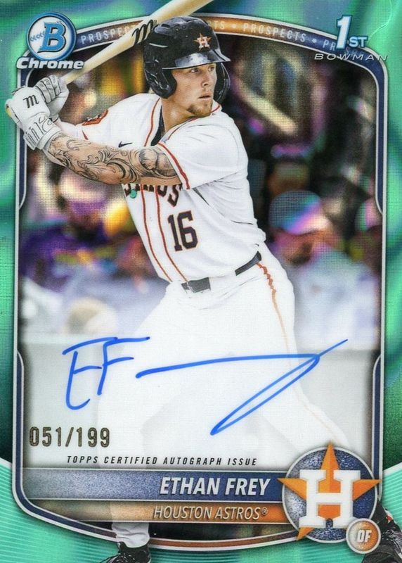 2025 Bowman Draft #CPA-EF Chrome Prospect Auto - Aqua Lava Refractor /199 (1st)