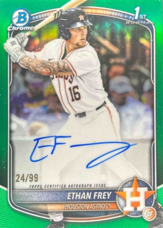 2025 Bowman Draft #CPA-EF Chrome Prospect Auto - Green Refractor /99 (1st)