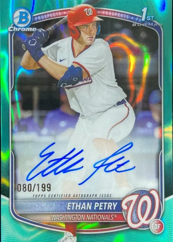 2025 Bowman Draft #CPA-EP Chrome Prospect Auto - Aqua Lava Refractor /199 (1st)