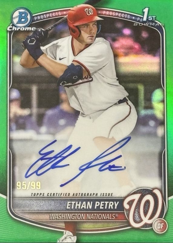 2025 Bowman Draft #CPA-EP Chrome Prospect Auto - Green Refractor /99 (1st)