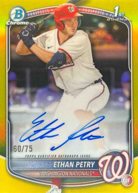 2025 Bowman Draft #CPA-EP Chrome Prospect Auto - Yellow Refractor /75 (1st)