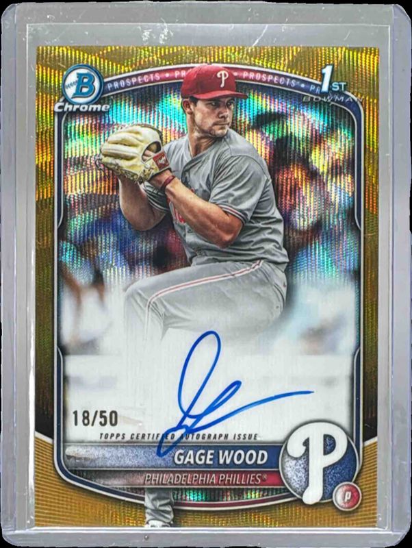 2025 Bowman Draft #CPA-GW Chrome Prospect Auto - Gold Wave Refractor /50 (1st)
