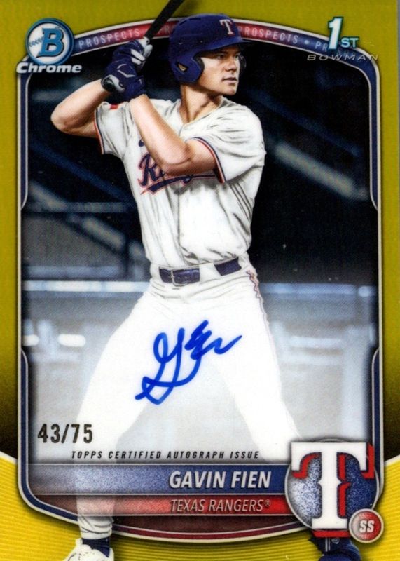 2025 Bowman Draft #CPA-GF Chrome Prospect Auto - Yellow Refractor /75 (1st)