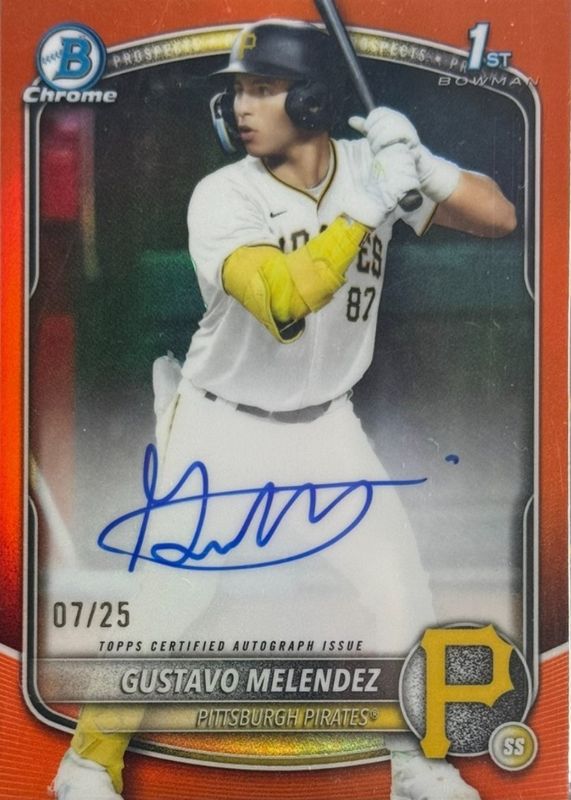 2025 Bowman Draft #CPA-GM Chrome Prospect Auto - Orange Refractor /25 (1st)