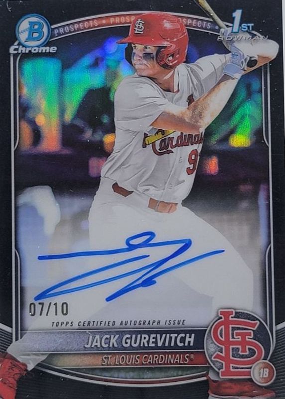 2025 Bowman Draft #CPA-JG Chrome Prospect Auto - Black Refractor /10 (1st)