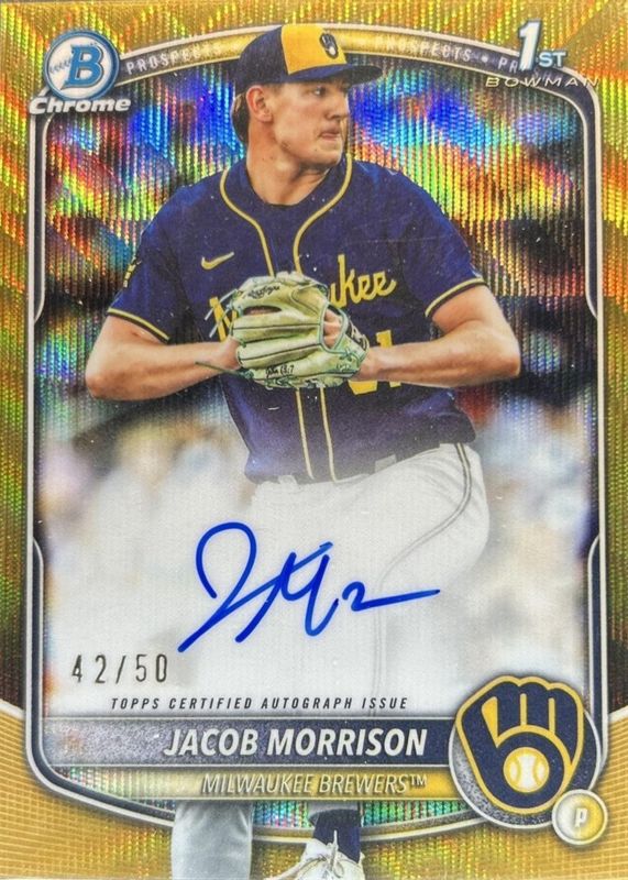 2025 Bowman Draft #CPA-JMO Chrome Prospect Auto - Gold Wave Refractor /50 (1st)