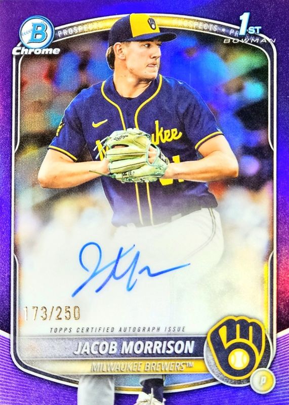 2025 Bowman Draft #CPA-JMO Chrome Prospect Auto - Purple Refractor /250 (1st)