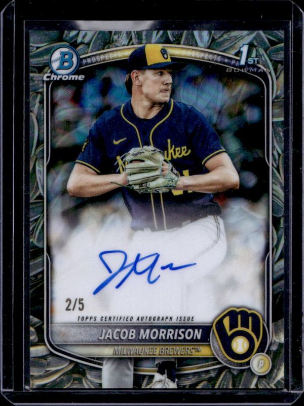 2025 Bowman Draft #CPA-JMO Chrome Prospect Auto - Sunflower Seeds Refractor /5 (1st)