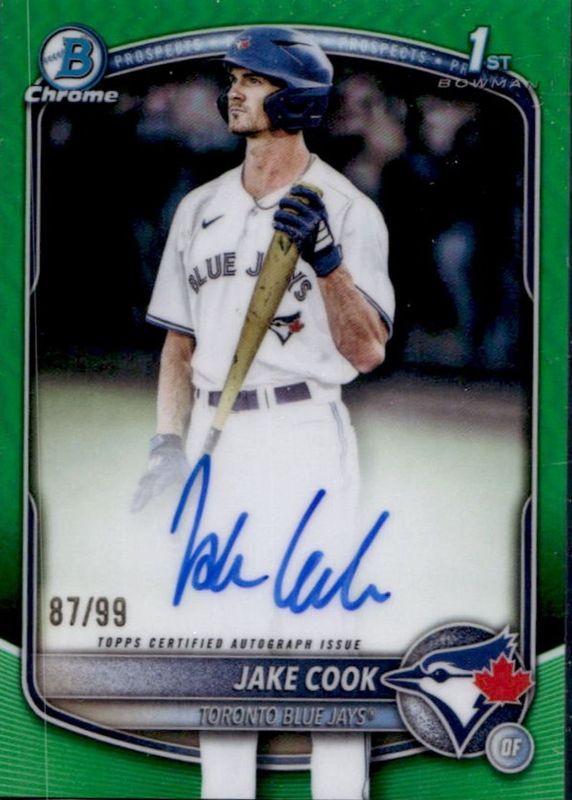 2025 Bowman Draft #CPA-JC Chrome Prospect Auto - Green Refractor /99 (1st)