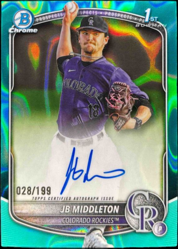 2025 Bowman Draft #CPA-JM Chrome Prospect Auto - Aqua Lava Refractor /199 (1st)