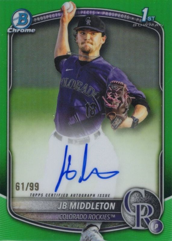 2025 Bowman Draft #CPA-JM Chrome Prospect Auto - Green Refractor /99 (1st)