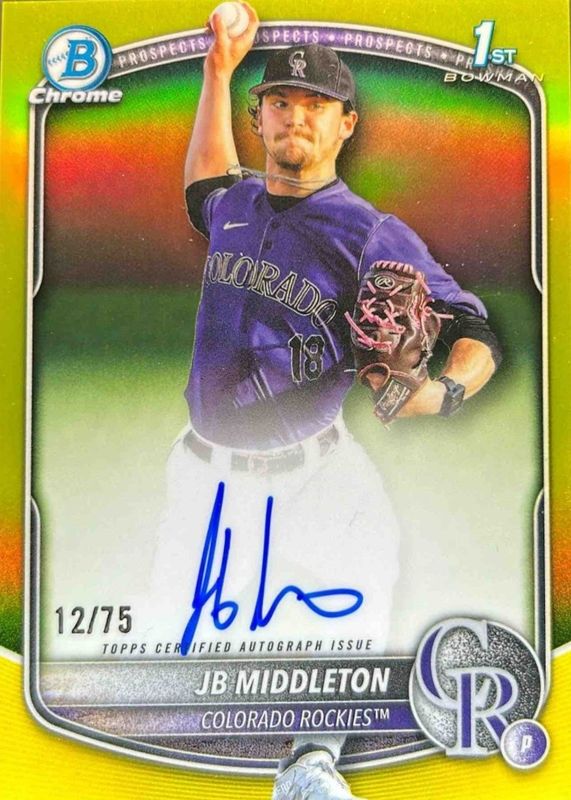 2025 Bowman Draft #CPA-JM Chrome Prospect Auto - Yellow Refractor /75 (1st)