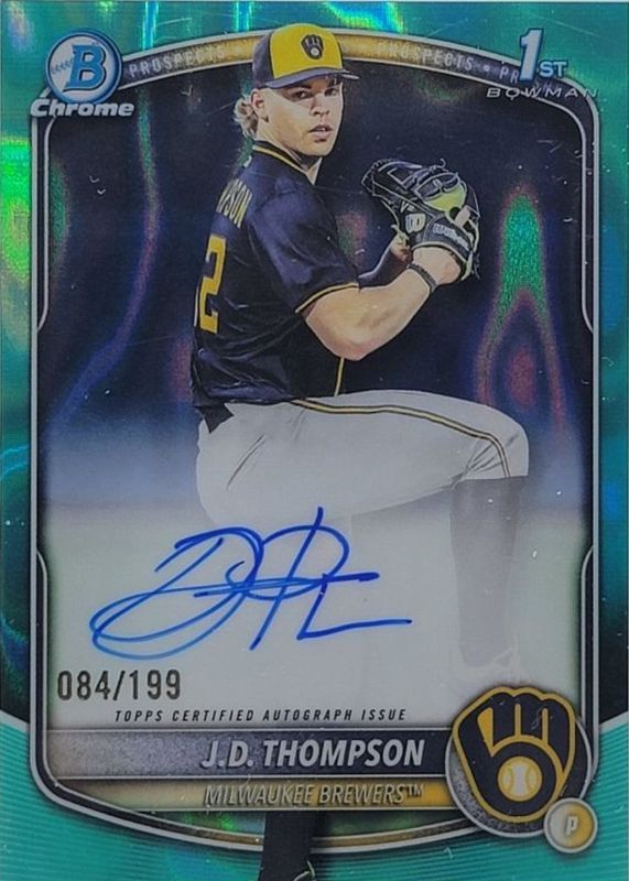 2025 Bowman Draft #CPA-JT Chrome Prospect Auto - Aqua Lava Refractor /199 (1st)