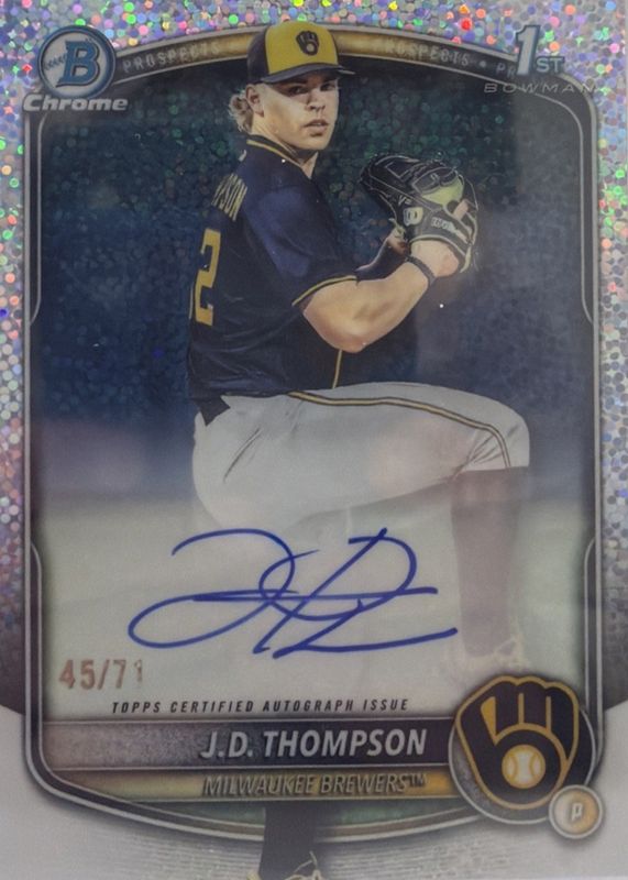 2025 Bowman Draft #CPA-JT Chrome Prospect Auto - Sparkle Refractor /71 (1st)