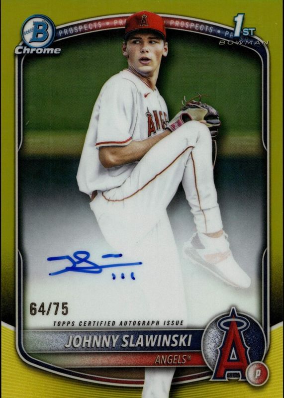 2025 Bowman Draft #CPA-JS Chrome Prospect Auto - Yellow Refractor /75 (1st)