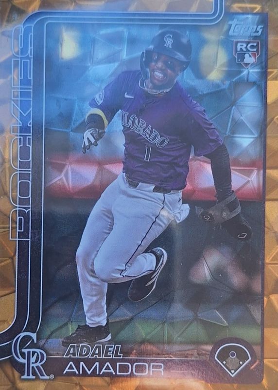 Adael Amador 2025 Topps #191 Gold Diamante Foil /50 Rookie RAW