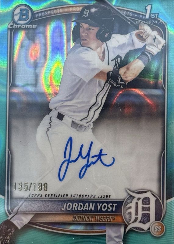 2025 Bowman Draft #CPA-JY Chrome Prospect Auto - Aqua Lava Refractor /199 (1st)