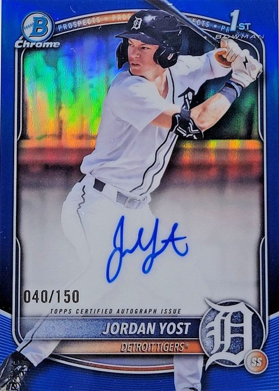 2025 Bowman Draft #CPA-JY Chrome Prospect Auto - Blue Refractor /150 (1st)