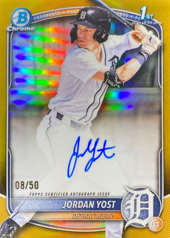 2025 Bowman Draft #CPA-JY Chrome Prospect Auto - Gold Refractor /50 (1st)