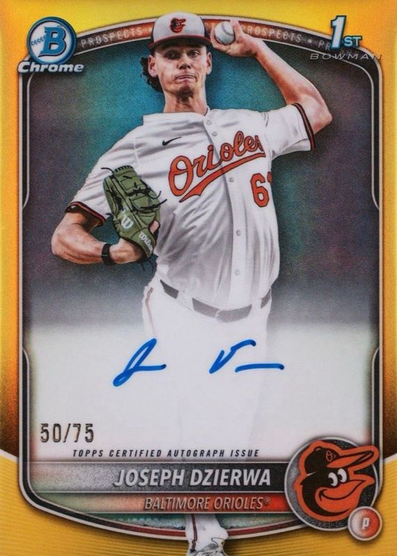 2025 Bowman Draft #CPA-JD Chrome Prospect Auto - Yellow Refractor /75 (1st)