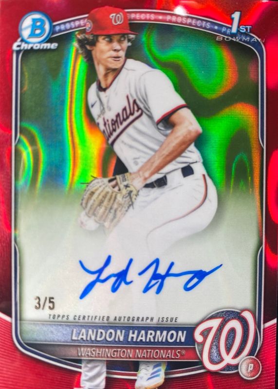 2025 Bowman Draft #CPA-LH Chrome Prospect Auto - Red Lava Refractor /5 (1st)