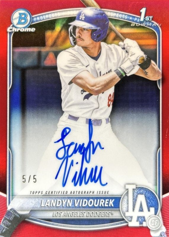 2025 Bowman Draft #CPA-LV Chrome Prospect Auto - Red Refractor /5 (1st)