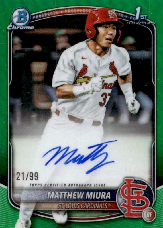 2025 Bowman Draft #CPA-MMI Chrome Prospect Auto - Green Refractor /99 (1st)