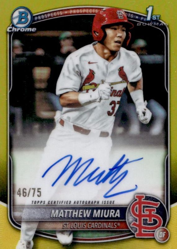 2025 Bowman Draft #CPA-MMI Chrome Prospect Auto - Yellow Refractor /75 (1st)