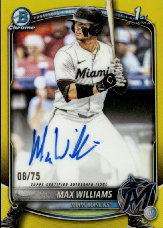 2025 Bowman Draft #CPA-MWI Chrome Prospect Auto - Yellow Refractor /75 (1st)