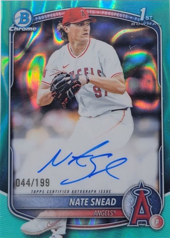 2025 Bowman Draft #CPA-NSN Chrome Prospect Auto - Aqua Lava Refractor /199 (1st)
