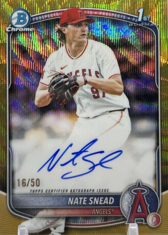 2025 Bowman Draft #CPA-NSN Chrome Prospect Auto - Gold Wave Refractor /50 (1st)